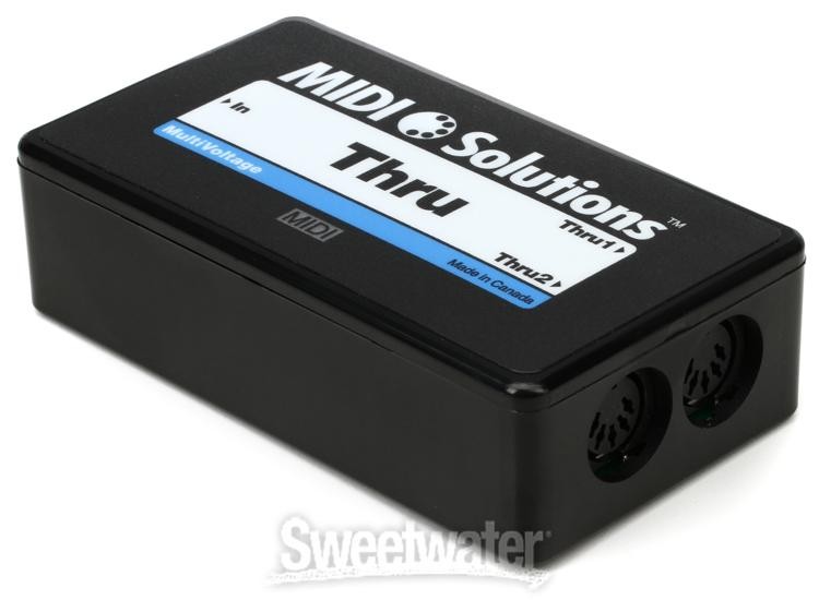 MIDI Solutions MultiVoltage Thru 1-in 2-out MIDI Through Box