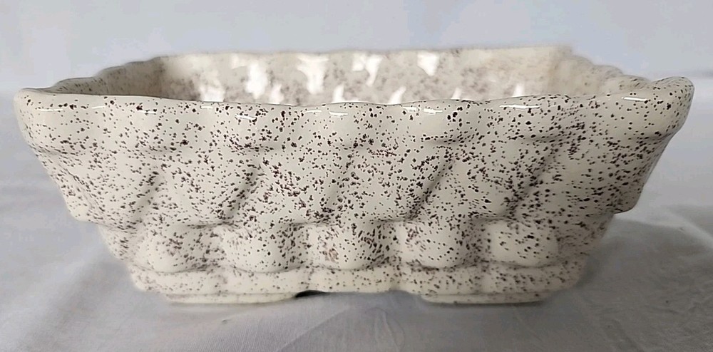 Rectangular Planter 6" X 4" Cream Color With Speckles