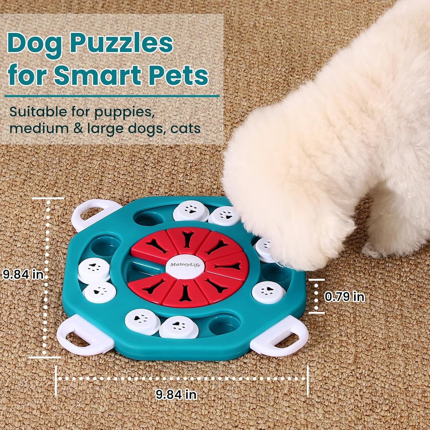 Pets Interactive puzzle Slow feeder,Treat Feeding Toys for IQ Training Cats, Dog