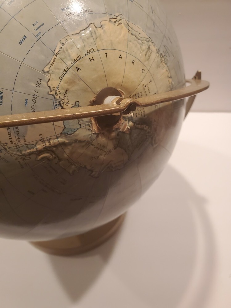 Vintage USSR Replogle 12” Diameter Globe w/ Rotating Axis