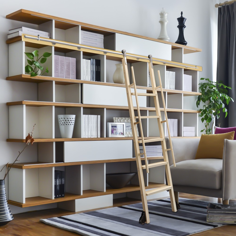 3M/10 ft Rust-proof Heavy Duty Sliding Rolling Library Ladder Track Hardware Kit