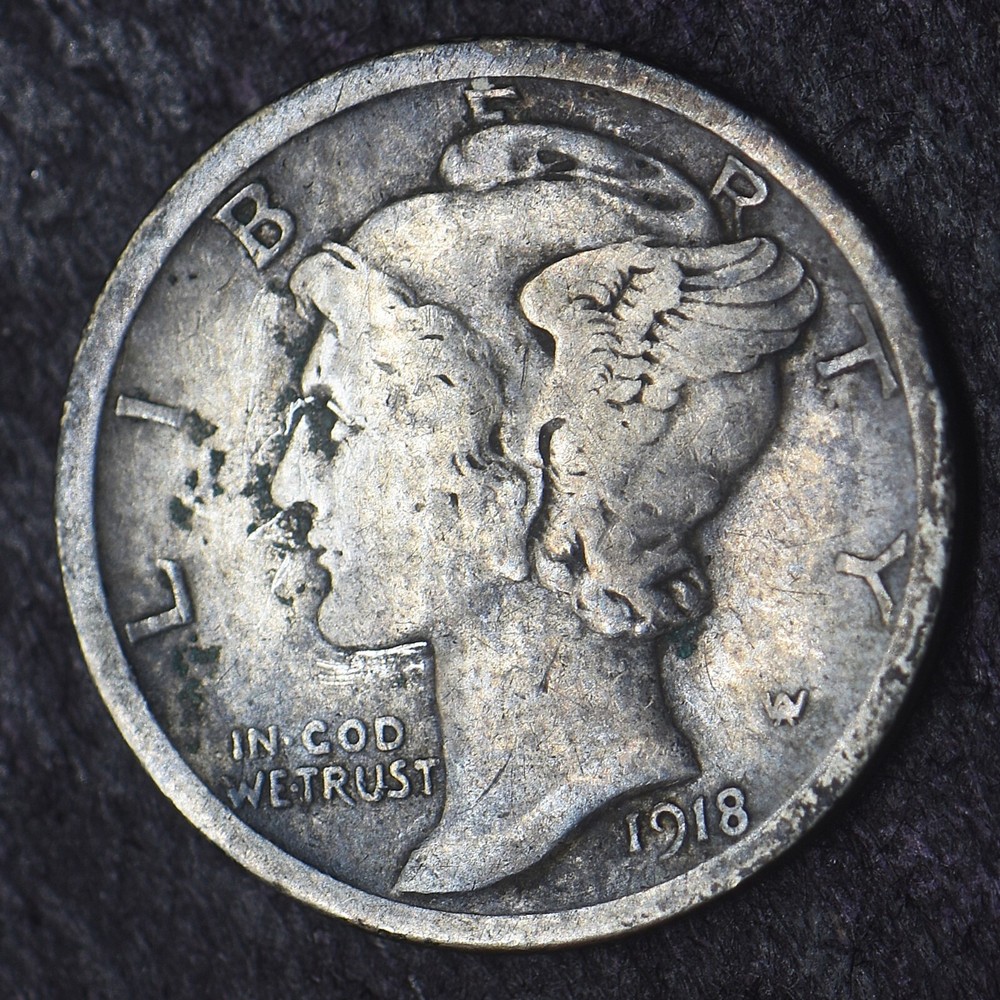 1918-D Mercury Silver Dime 10C - COINGIANTS -