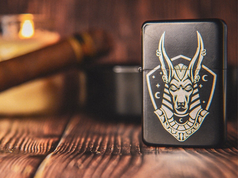 Anubis Engraved Lighter