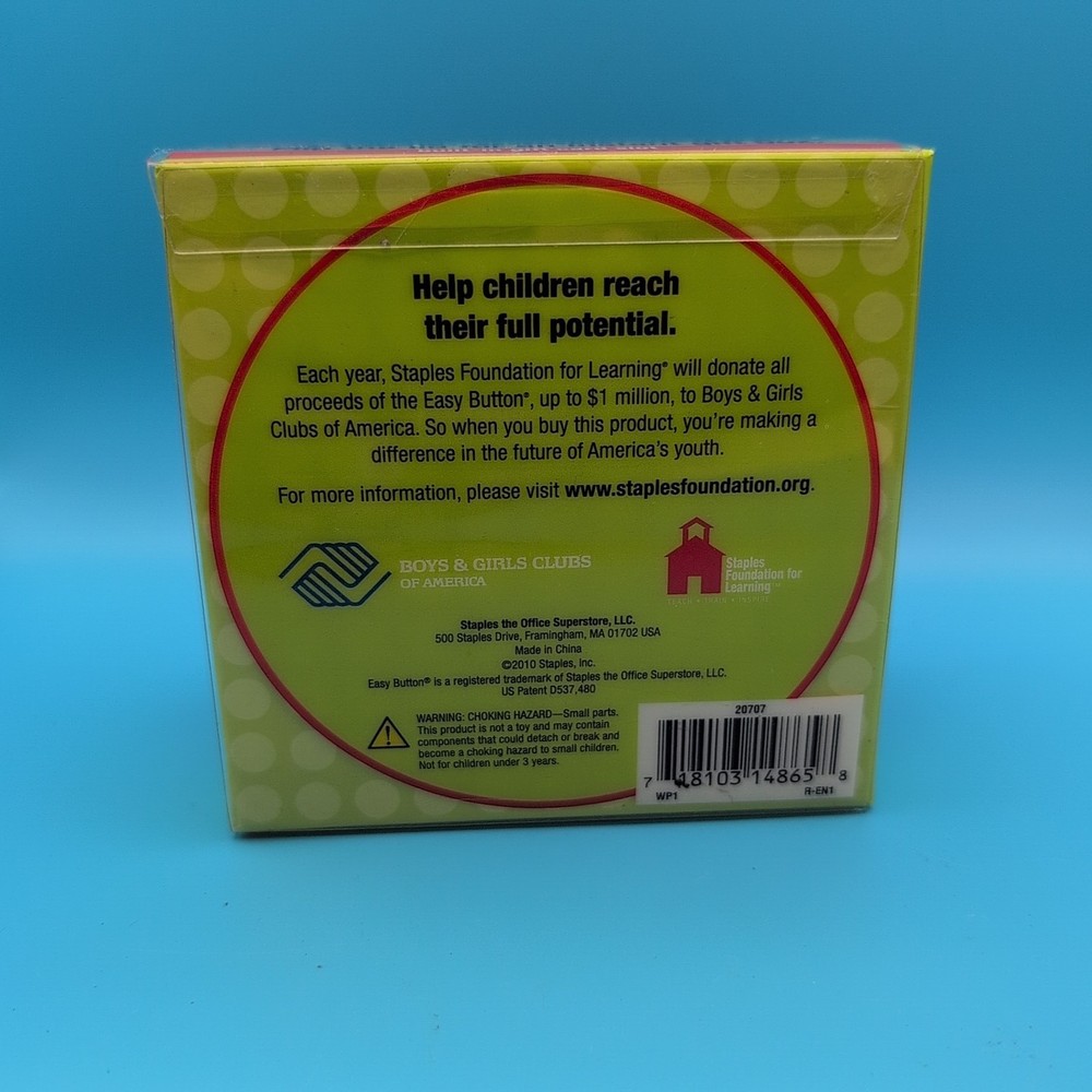 Staples Easybutton, "That Was Easy", Original Gift Box Packaging
