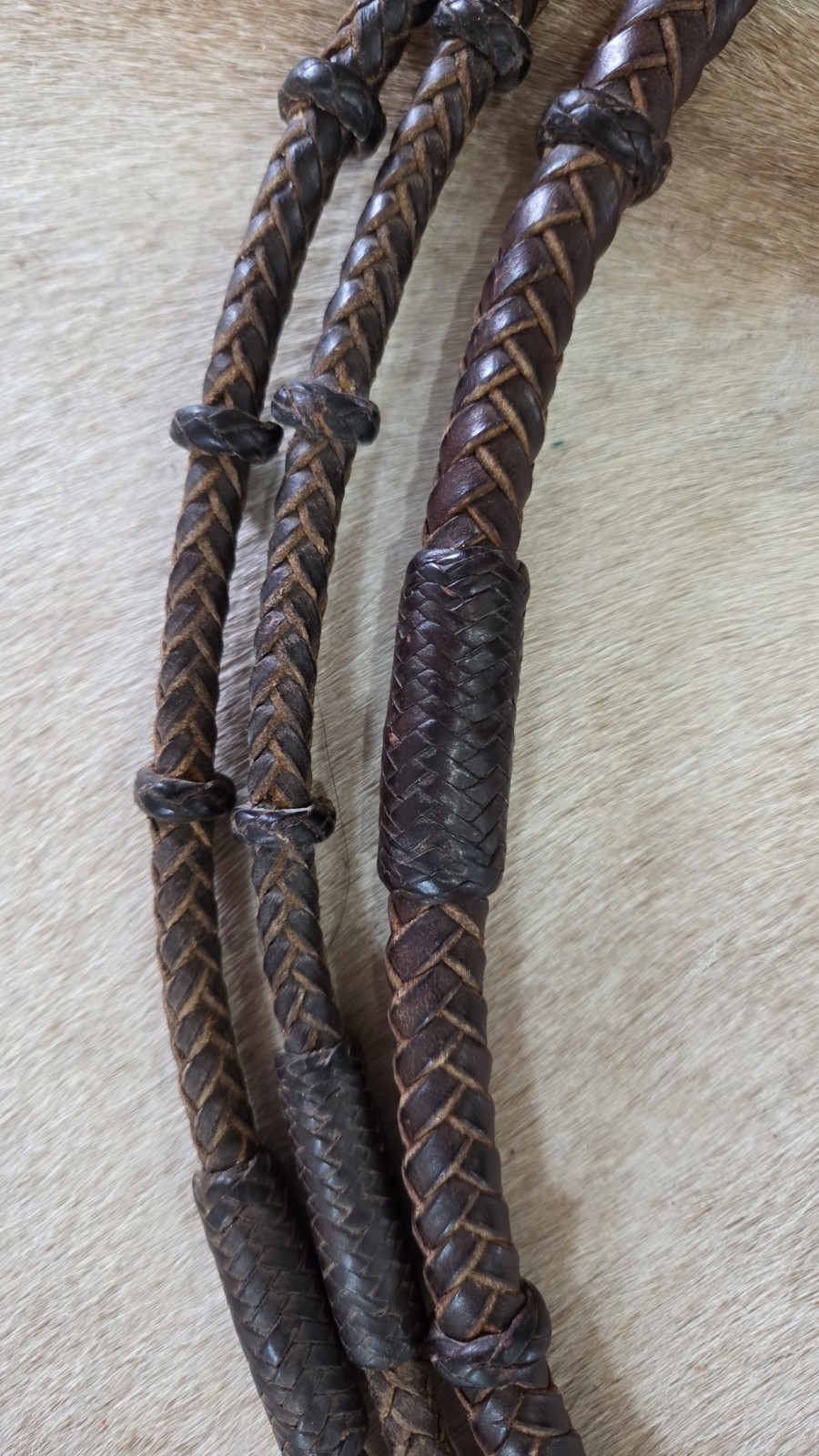 BEAUTIFUL Vtg Hand Braided KANGAROO Romel Rommel Romal Reins - AMERICAN MADE