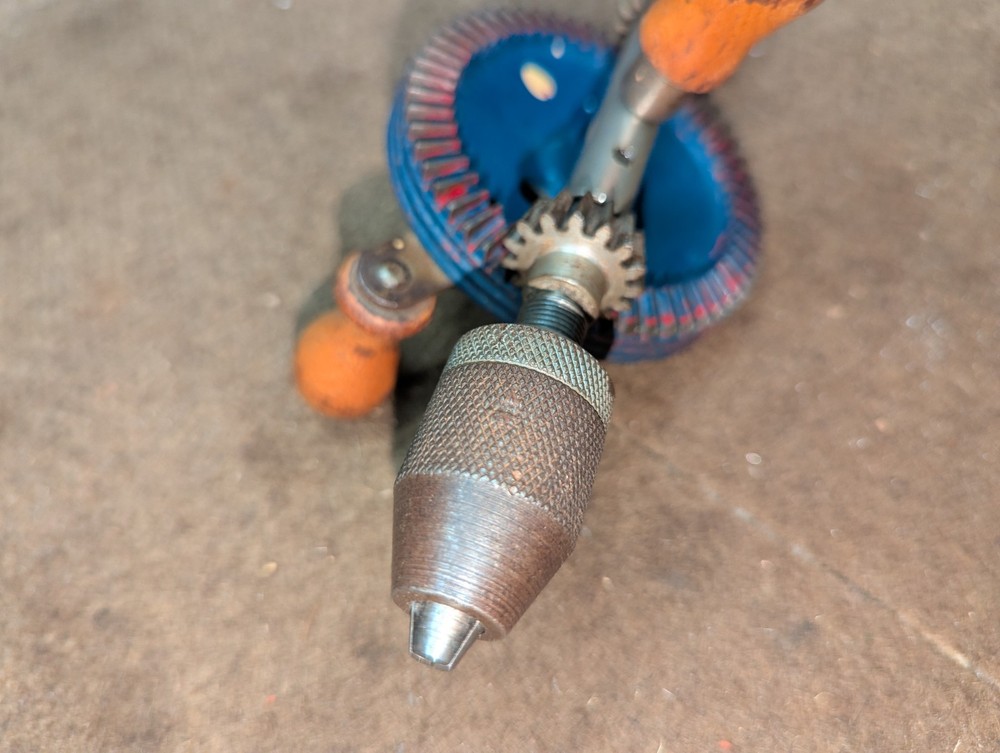 Vintage Egg Beater Drill Stanley #1220 With Drill Bits