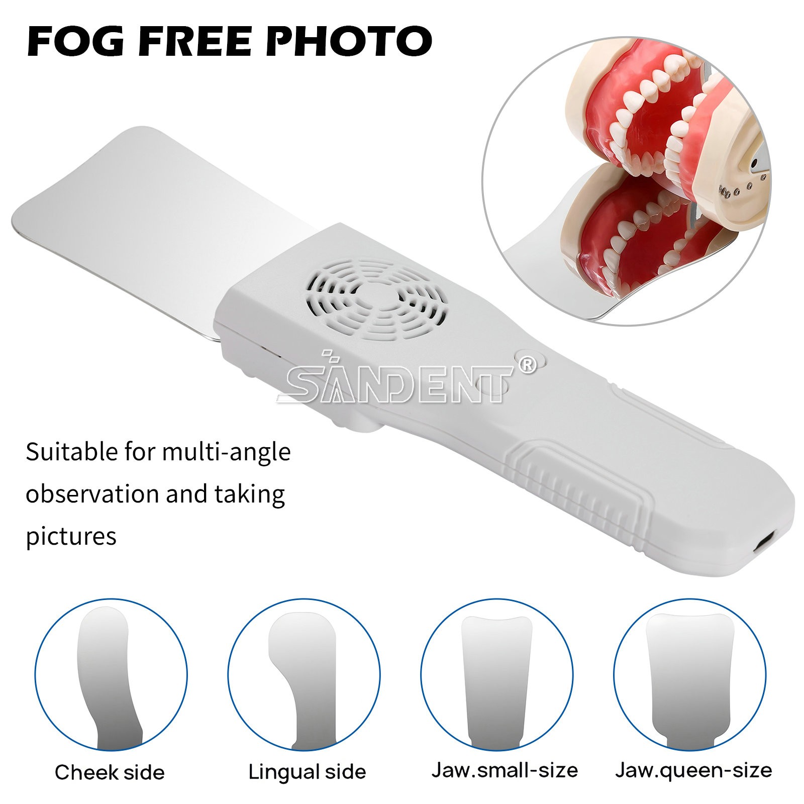 Dental Occlusal Mirror Fog Free LED Intra Oral Photo System Reflector 4*Mirror