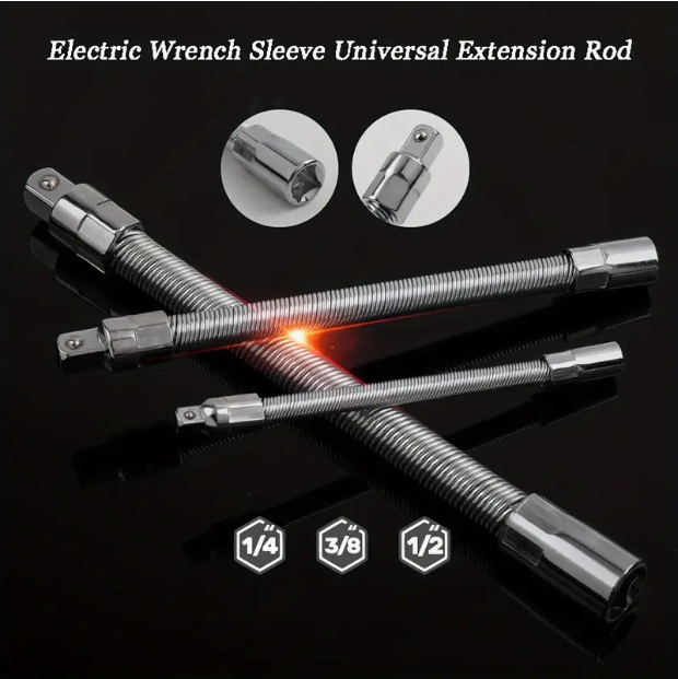 Universal Electric Wrench Socket, Flexible Shaft, Extension Rod, for Car Re