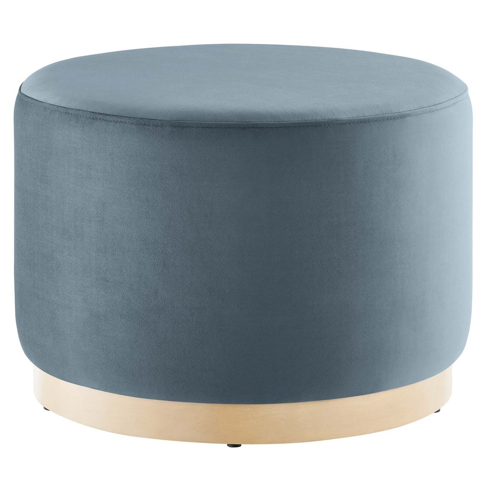 Modway Large 23" Round Performance Velvet Upholstered Ottoman