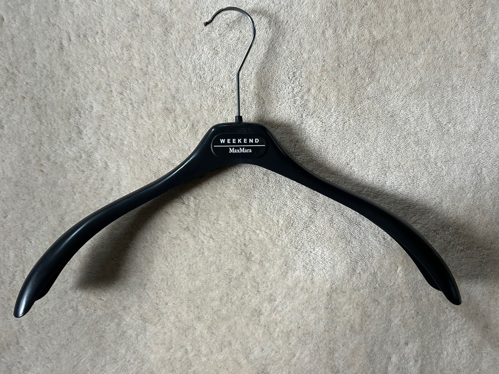 Designer Hanger ~ WEEKEND MAX MARA ~ Black Plastic/White/Silver