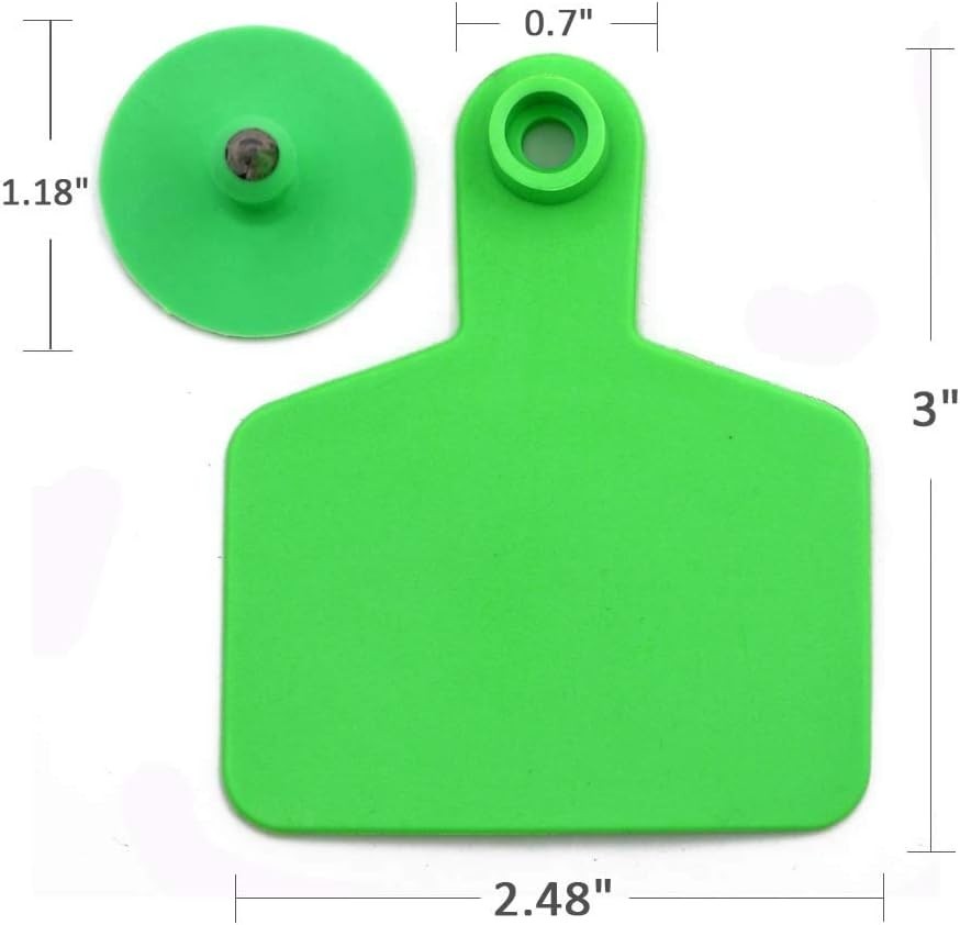 Efficient Livestock Tracking with 100 Green Ear Tags - Easy Installation