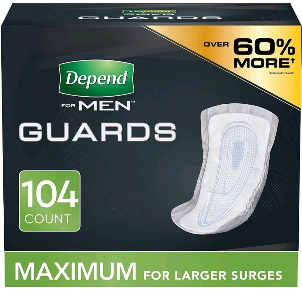 Depend Incontinence Guards/Bladder Control Pads for Men, Maximum Absorbency, 10
