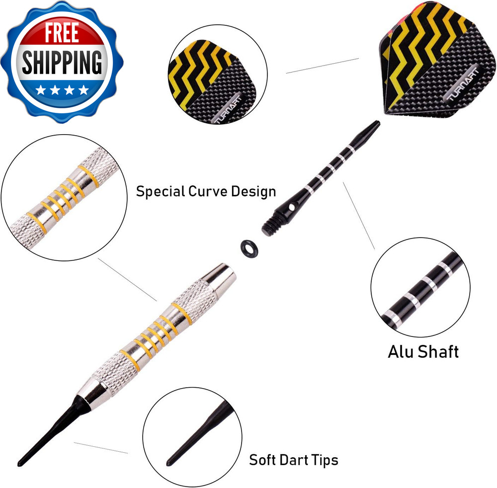 Darts Plastic Tip Professional Soft Tip Darts Set for Electronic Dartboard...