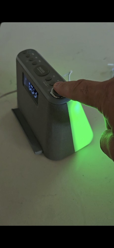 i-Box Glow RGB Bedside Alarm Clock Wireless Charging Bluetooth Connection & USB