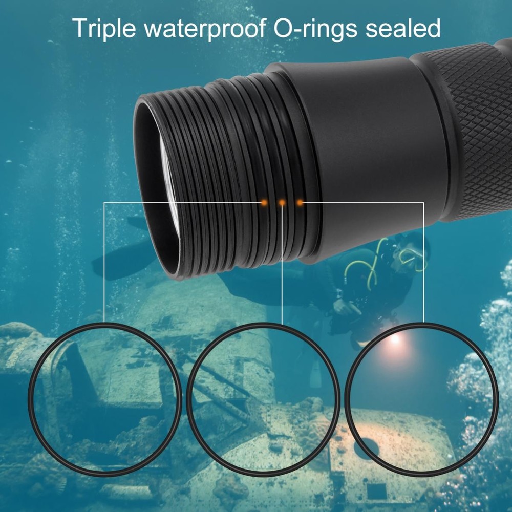 Dive Light Scuba Diving Flashlight Waterproof Torch Safety Dive Light Underwater