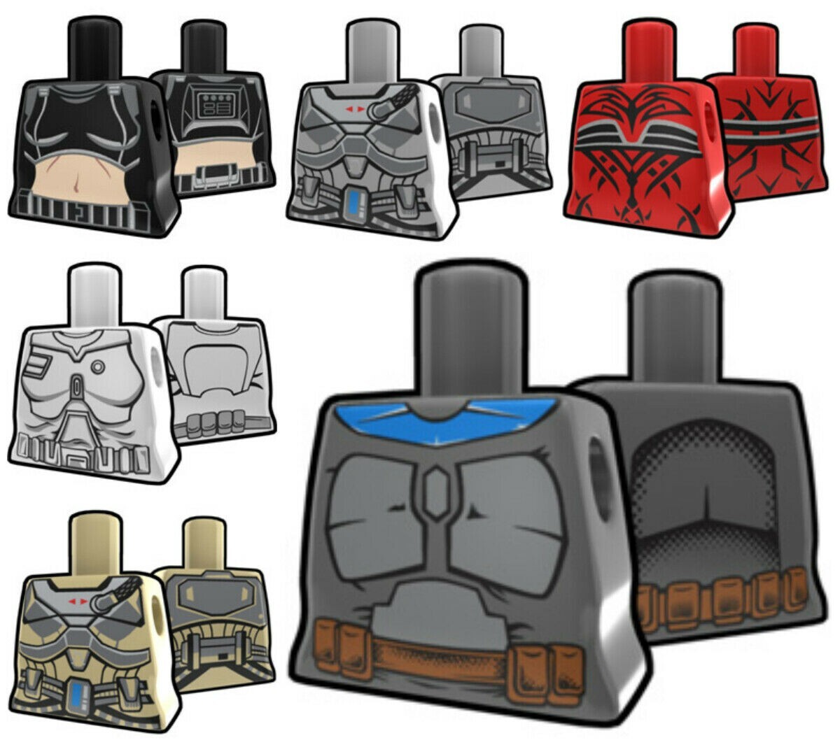 Arealight Printed Curved Torso for Minifigures -Pick your Style!