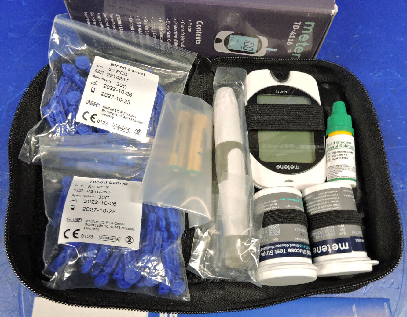 NEW Metene TD-4116 Blood Glucose Monitor/ 100 Strips 100 Lancets / Complete 2026