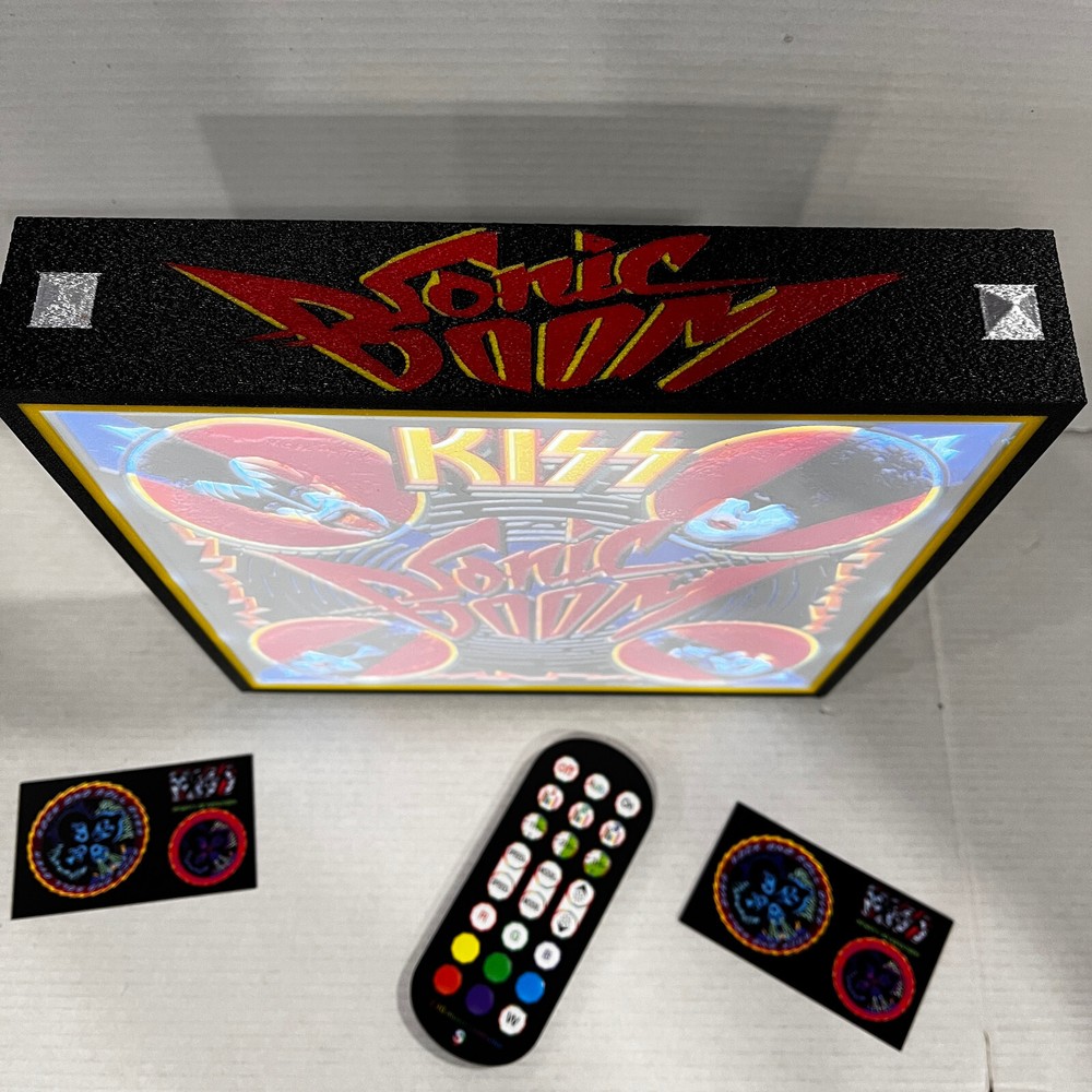 KISS SONIC BOOM colored Litho light box with LED colored lights and remote