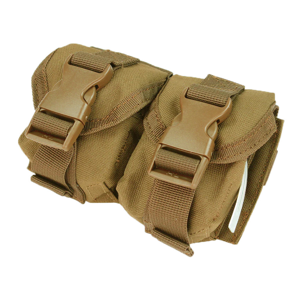 Tactical Double Shell Utility Tool Nylon Closed Top Buckle Pouch - Coyote