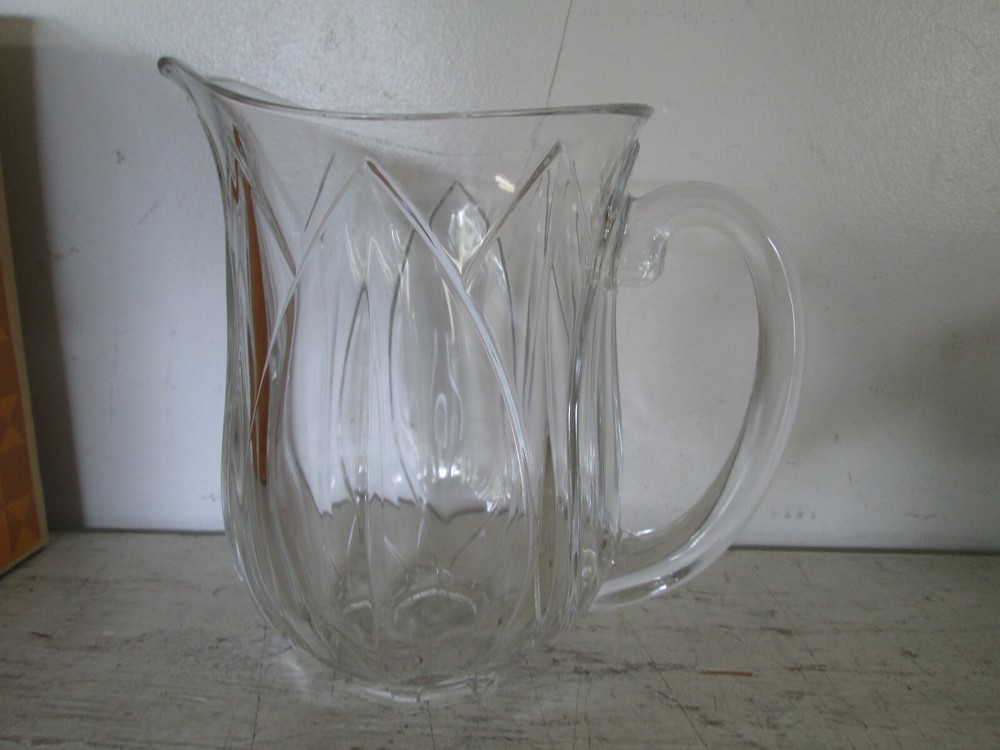Thick Glass 7 1/2" x 5" Pitcher, Excellent Condition