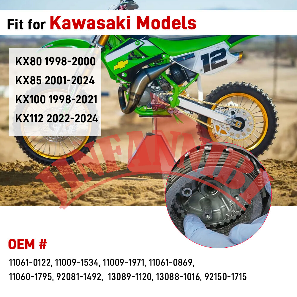 Clutch Plates w/ Springs Gaskets Kit for Kawasaki KX80 KX85 KX100 KX112 1998-24