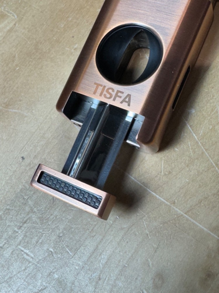 TISFA Leather Cigar Case with V-Cut Cutter & Torch Lighter