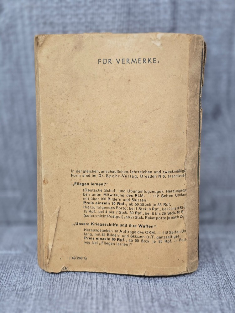 WW2 German Aircraft Identification Manual - Missing Cover 1943