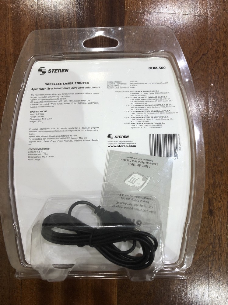 Steren Wireless Laser Pointer Presenter with USB Dongle COM-560 - Brand New