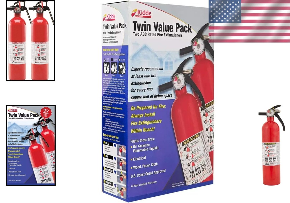 Kidde Multipurpose Fire Extinguishers 2-Pack - Essential Home Safety Solution