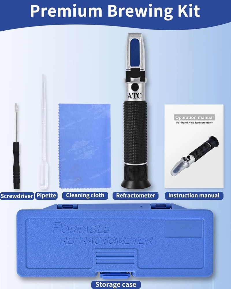 Brix Refractometer 0-90%, Brix Meter Refractometer with ATC, Accurate Refractome