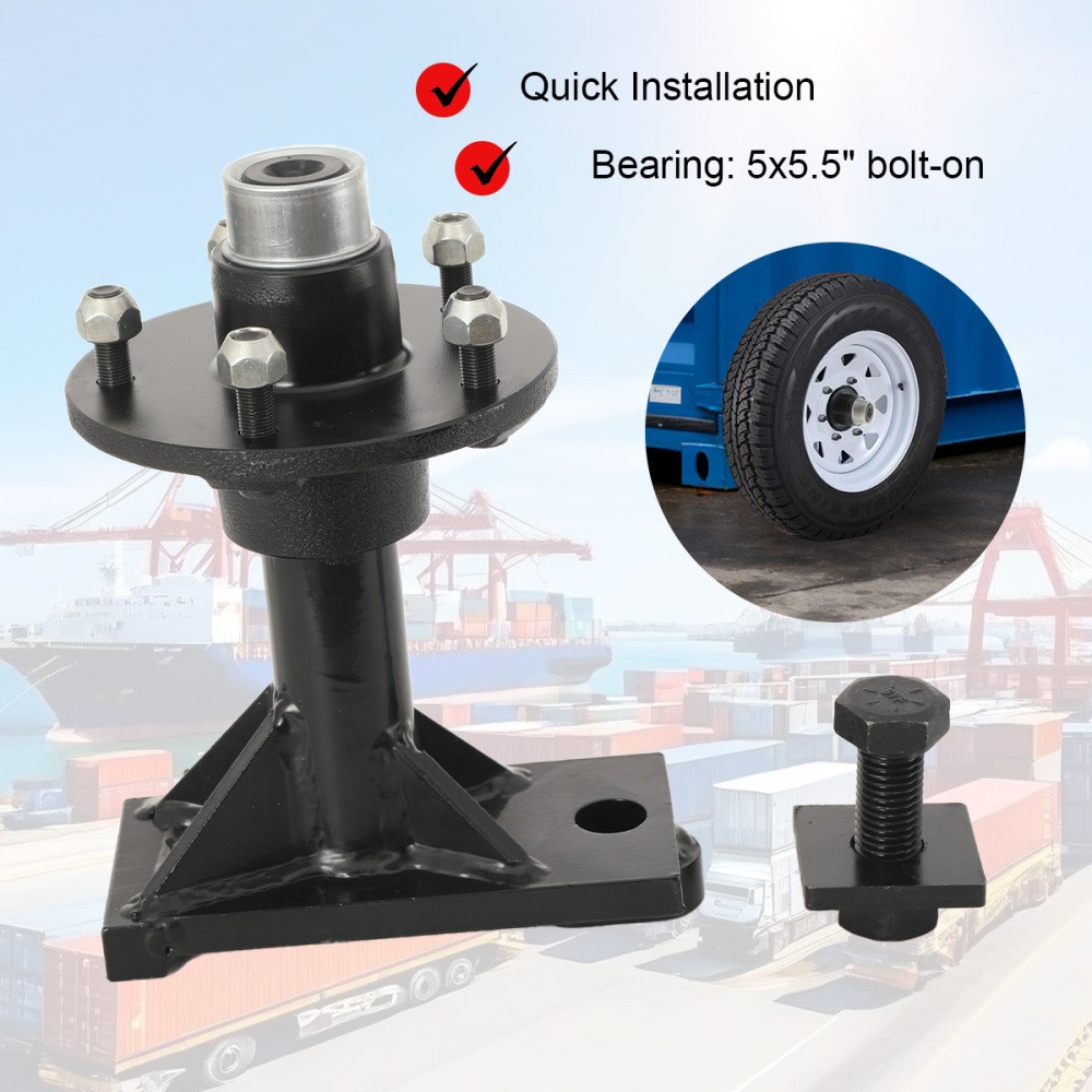 5x 5.5 Lug Shipping Container Wheels Bolt-on Spindle Kit US