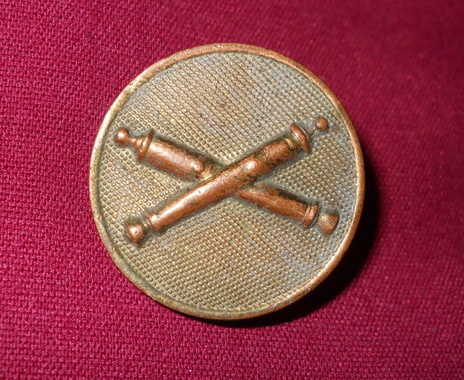 WW1 US Army Artillery Enlisted Collar Disk World War 1 Original Screwback