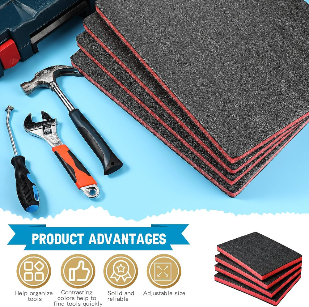 4 Pcs Cuttable Polyurethane Foam Pads Craft Foam Insert for Packing Padding Cam