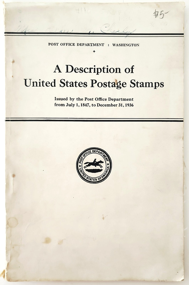 1937 United States Postage Stamps Description Post Office Dept Guide Vintage PB