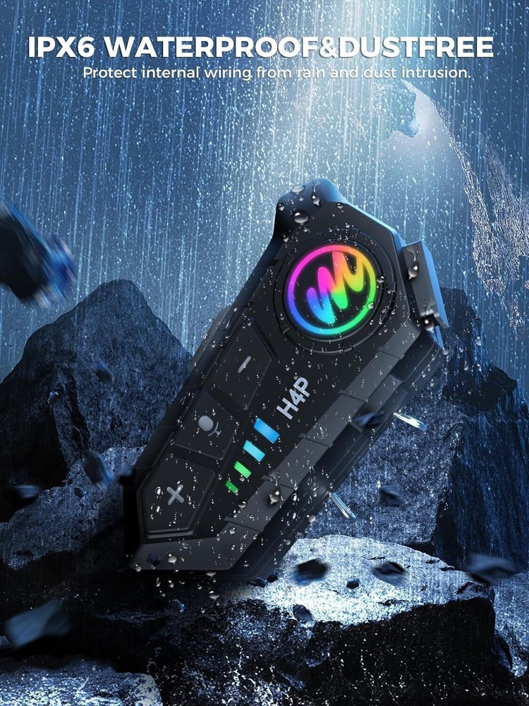 MOMAN H4 Plus Noise Cancellation Microphone Wireless Helmet Headset Intercom