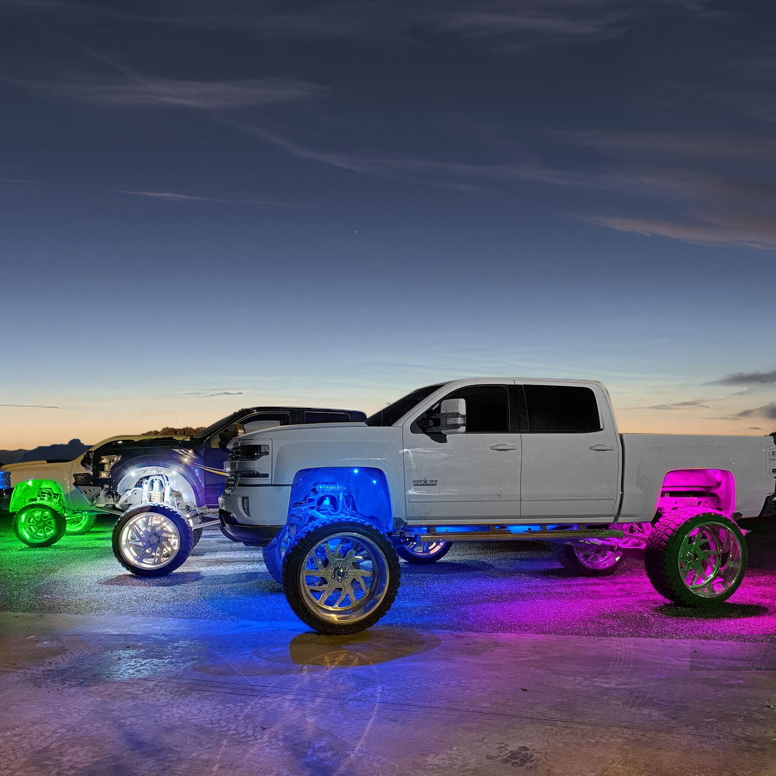 MICTUNING 8 Pods RGB+IC Chasing LED Rock Lights - Underglow Neon Light Kit Truck