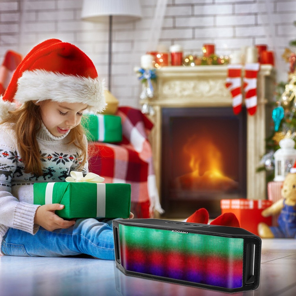 Portable LED Wireless Speaker Multicolor Dancing Light Speakerphone Mic Bass