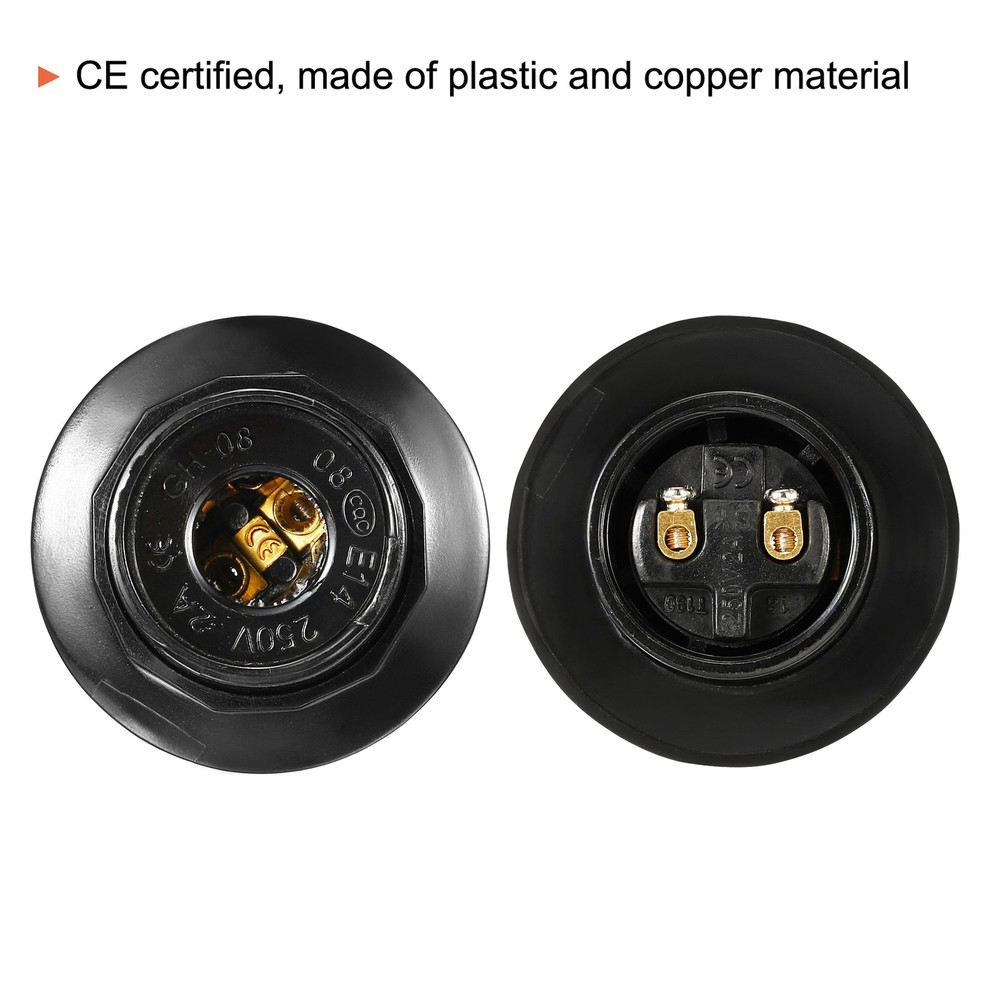 E14 Bulb Holder Light Socket, 5 Pack Screw Fully Thread Lamp Holder