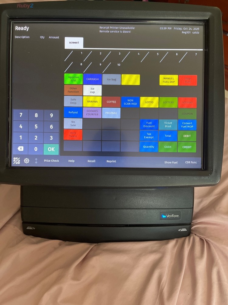 Used- VERIFONE RUBY 2 Terminal Touchscreen  POS CI Terminal
