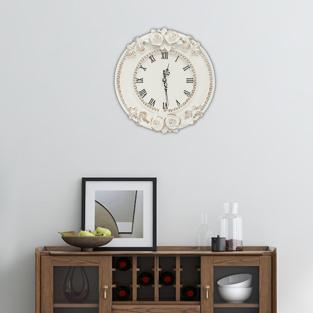 Wall Clock, White Large Wall Clock, Round Home Decoration Clock