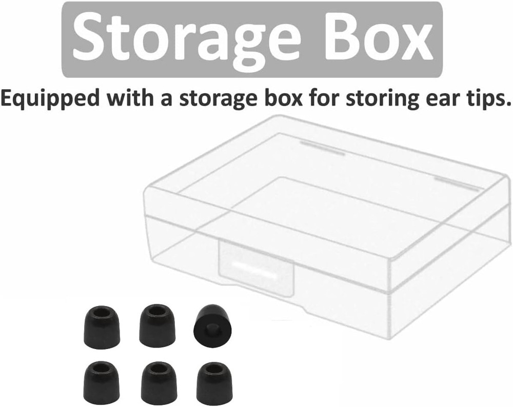 Memory Foam Ear Tips Noise Canceling Eartips Cap Medium, Black