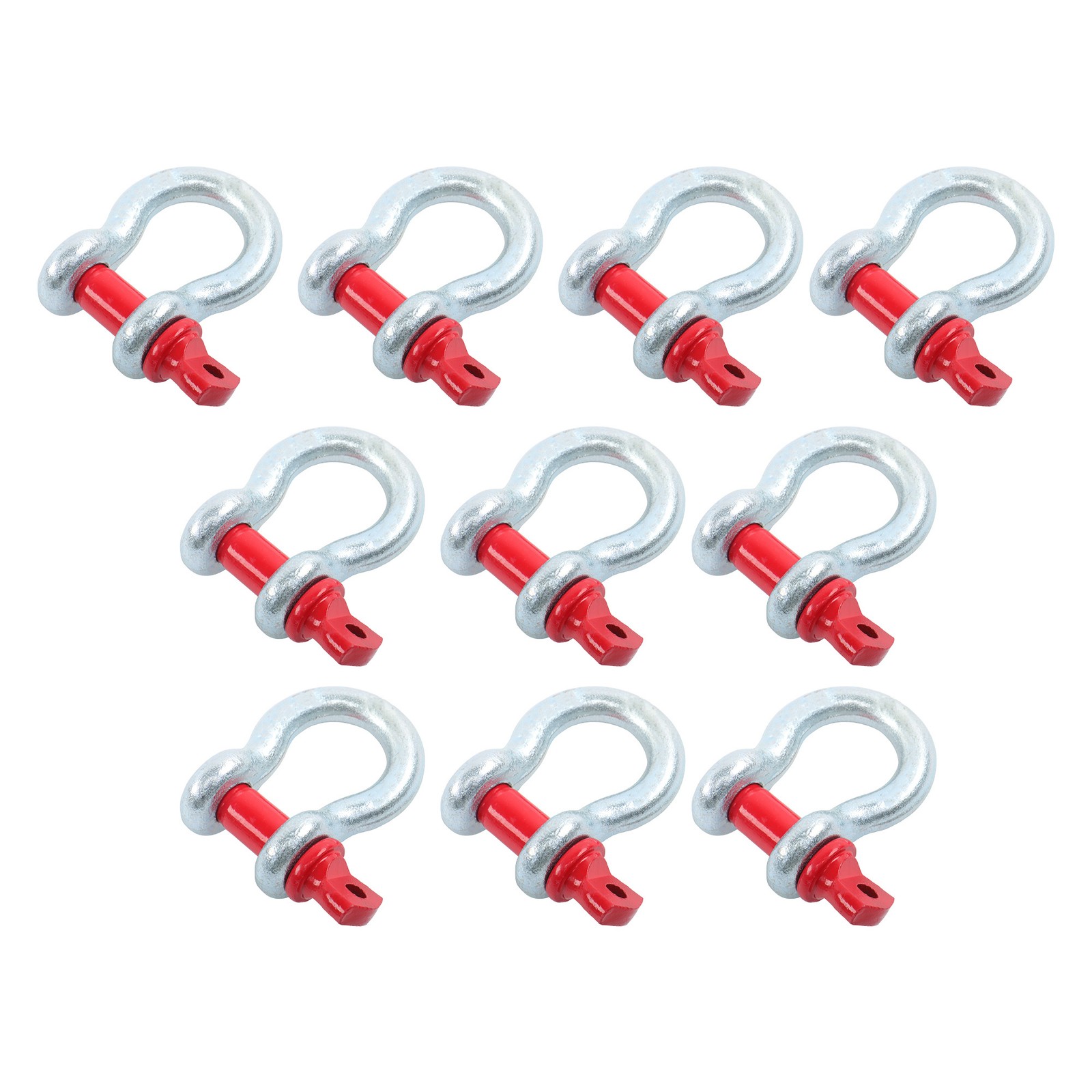 10 Pcs 1/2" Bow-Shaped D Ring Anchor Shackles with Clevis Screw Pin 4400 Lbs WLL