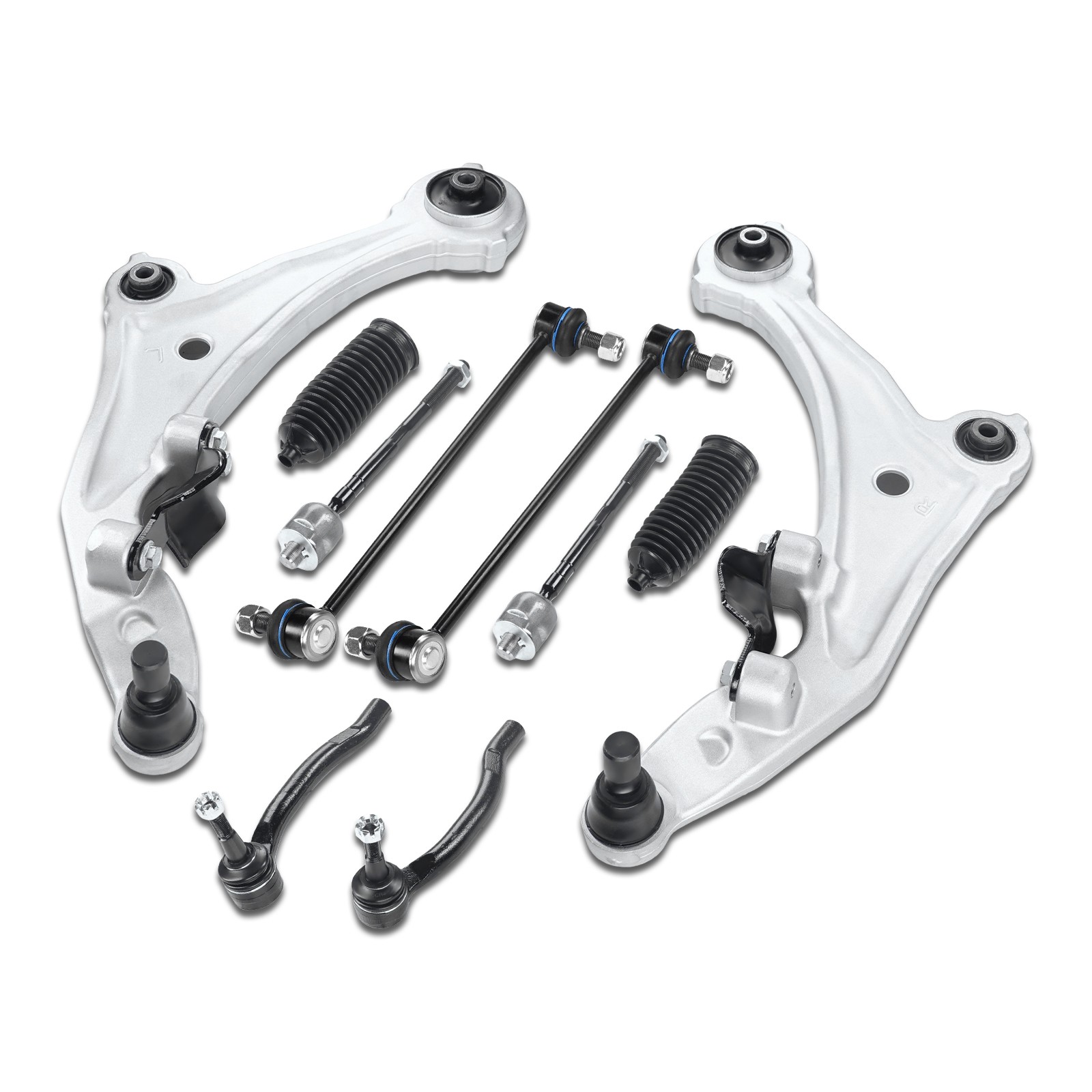 10pc Kit For 2009-14 Nissan Murano Front Control Arm Tie Rod Sway Bar Boot Link