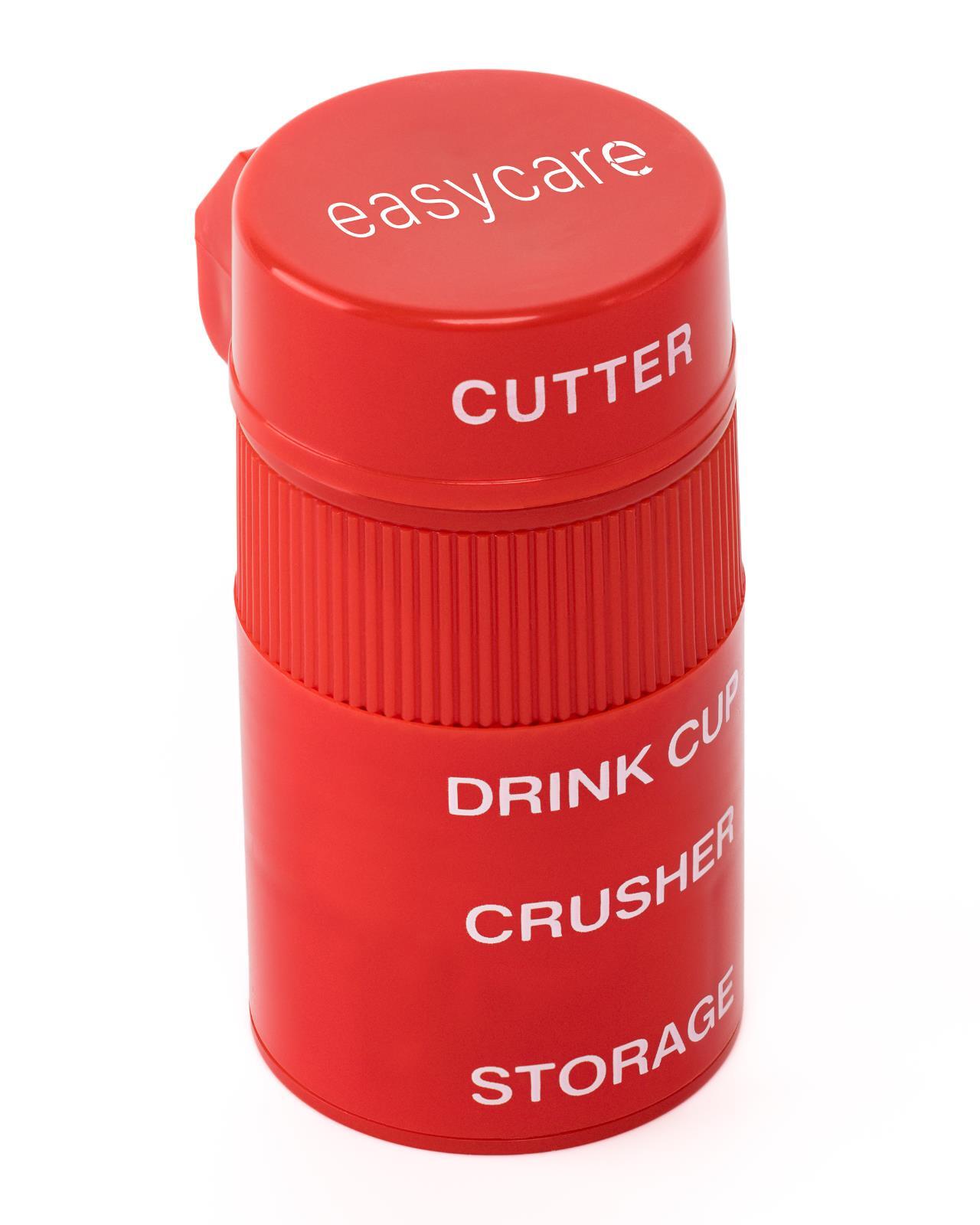 Pill Crusher Cutter and Grinder Combo with Drinking Cup Storage by easycare