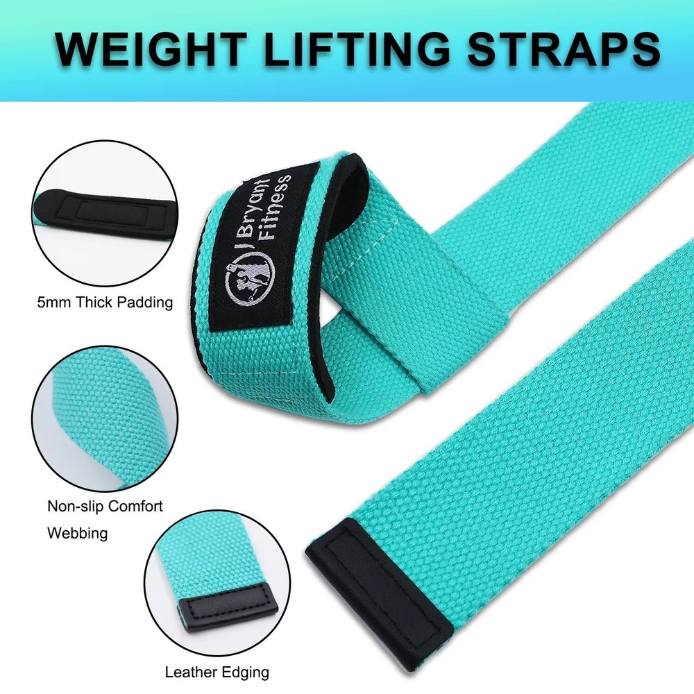 2" Inch Olympic Barbell Clamps Quick Release & Weightlifting Straps Bundle