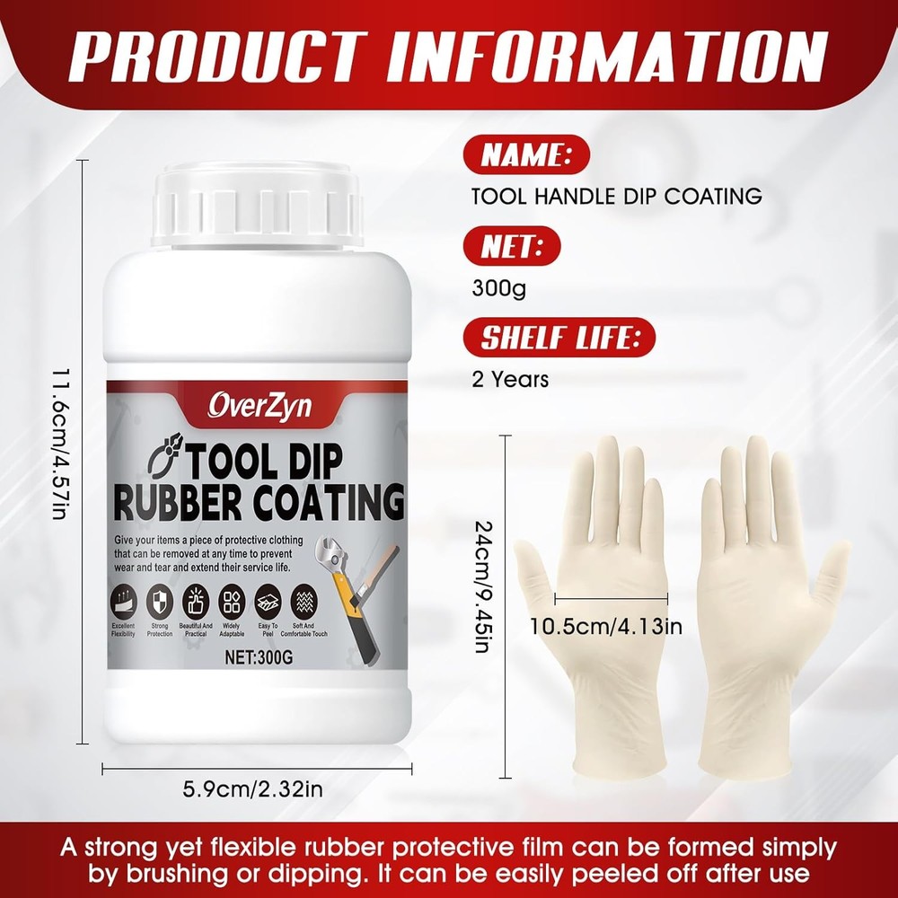 10.5oz Rubber Dip for Tools, Tool Dip Rubber Coating, Tool Handle Dip Coating We