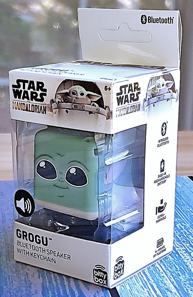 🟩 Star Wars Mandalorian GROGU Bitty Boomers Bluetooth Speaker + KEYCHAIN 🆕 NEW