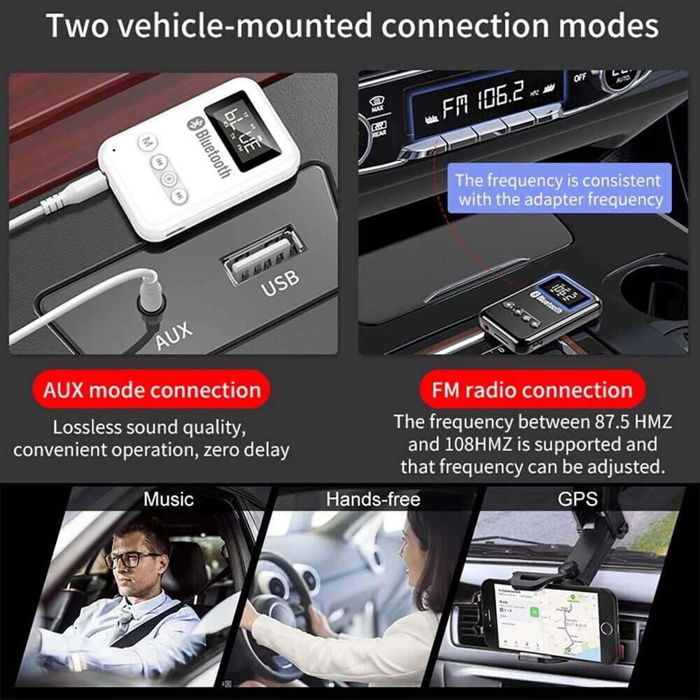 4in1 Wireless USB Bluetooth 5.0 Receiver Transmitter Audio 3.5mm Aux Car Adapter