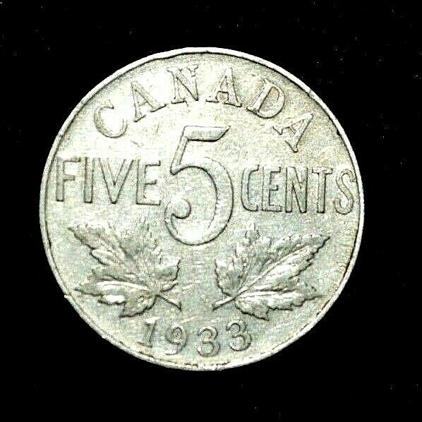 1933 Canada 5 Cent Coin