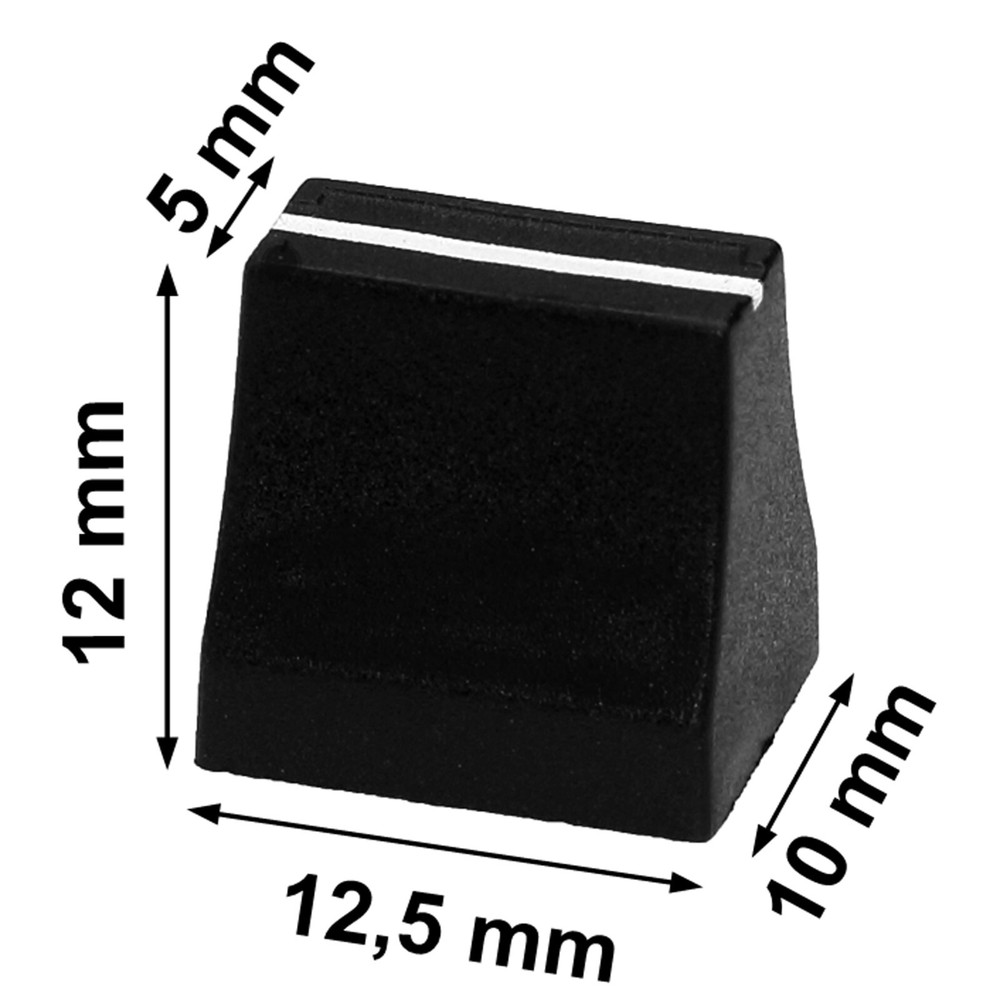 SIFAM 10 slide potentiometer FADER KNOB cap BLACK 12.5x10mm replacement knobs